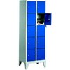 Locker with 3 doors on top of each other H 1800xD 500mm